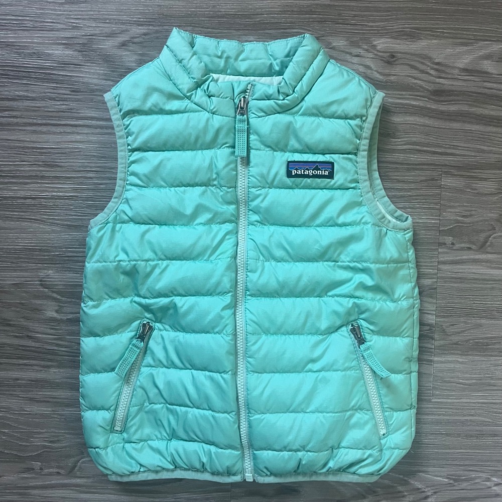 Patagonia Kids Down Sweater Vest Mint Green 3T Puffer Quilted 60508 FA18